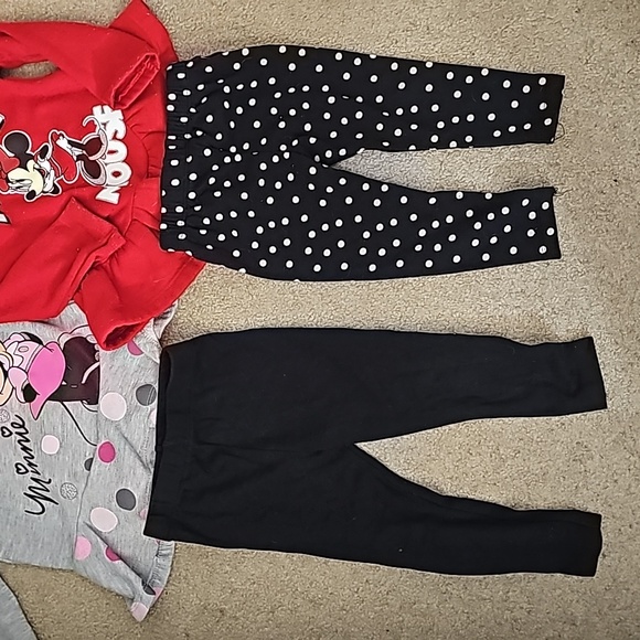 2 sets of 2  Disney Junior Minnie hooded sweatshirt and matching pants both 24m - Picture 2 of 9